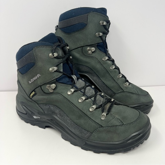 Lowa Men’s Renegade Mid GTX Hiking Boot Sz 13 Wide Grey Goretex Vibram Outdoors - Picture 1 of 8